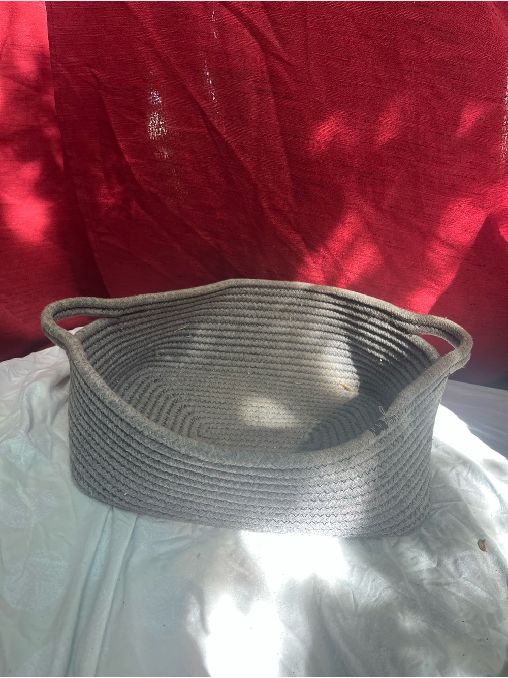 Woven Rope Storage Basket in Gray
